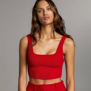 Aritzia Babaton XS ribbed red crop top. amazing condition!